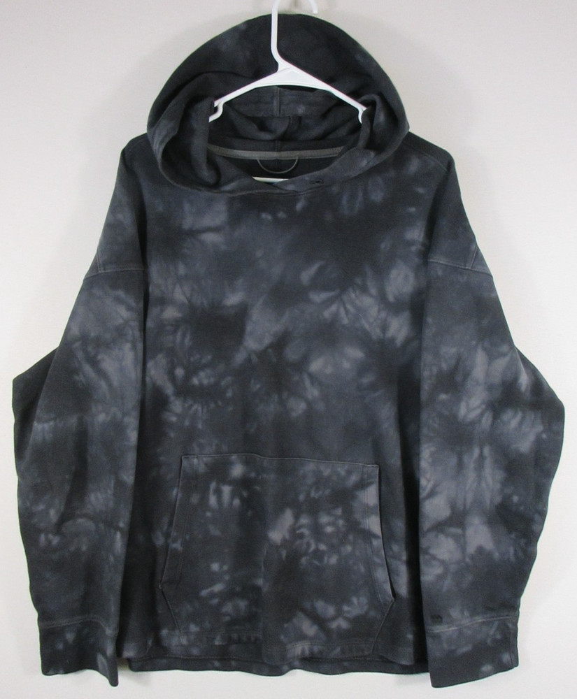 All In Motion Mens Pullover Hoodie Sweatshirt Tie-Die Print Pockets Size M Gray