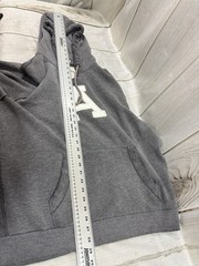 Abercrombie & Fitch Muscle Mens 2XL Hooded Varsity Letter Sweatshirt Gray