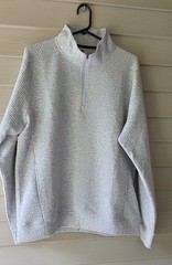 VRST Men’s L Light Heather Gray Recharge Lunar 1/4 Zip Textured Pullover NWT