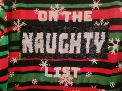 Christmas Outfit Hoodie/joggers Size Medium Naughty/Nice Sequin Holiday Party