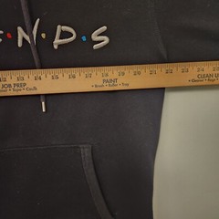 FRIENDS Hoodie Black Warner Bros TV Show Merch Embroidered Unisex Size Medium
