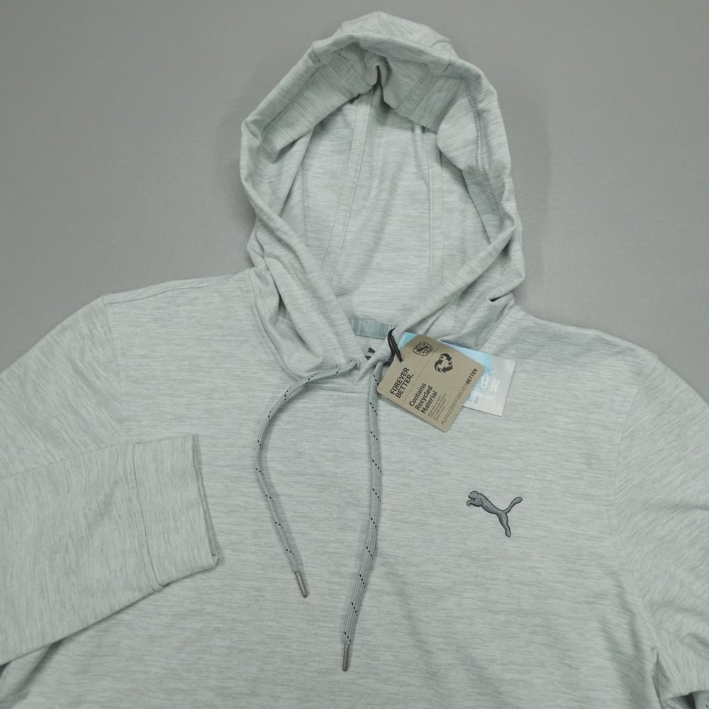 Puma Cloudspun Progress Hoodie Men’s Performance Sweatshirt Grey Heather NWT