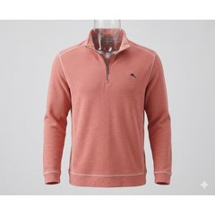 Tommy Bahama Tobago Bay Men’s 1/4 Zip Pullover Coral Color Sweatshirt. Size 3XL