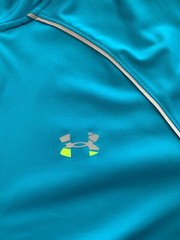 Under Armour LARGE 1/4 Zip Mens Blue Regular All Season Gear RUN Lightweight