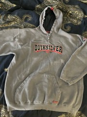 Vintage Y2K Quiksilver Surf Hoodie Sweatshirt Men’s Size Large L Embroidered