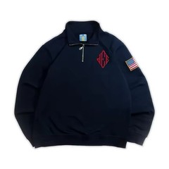 NEW JE Quarter Zip SWEATER Blue USA 1/4 ZIP JEE Sweatshirt USA SELLER