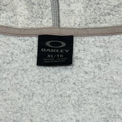 Oakley Hoodie Mens XL Gray Full Zip Fleece Kangaroo Pocket Sweatshirt Logo