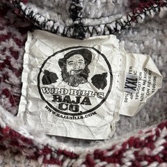 Vintage 90s Baja Boho Hoodie Men’s XXL Striped Made In Mexico Grunge Surf