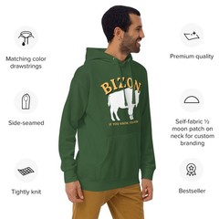 Bizon North Dakota State NDSU Unisex Hoodie S,M,L,XL,2X,3X