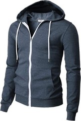 Men’s Zip Up Hoodie Lightweight Long Sleeve Basic Slim Fit Cotton SweatShirt