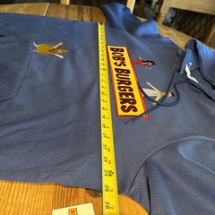Bob’s Burgers Characters embroidered hoodie blue XLARGE XL BoxLunch NWT Pullover