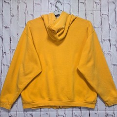 John Deere Equipment Hoodie Yellow Full Zip Embroidered Logo Distressed Mens XL