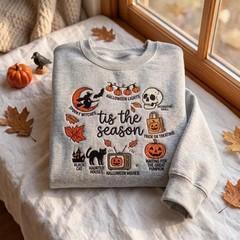 Tis The Season Halloween Sweatshirt Spooky Fall Autumn Holiday Apparel