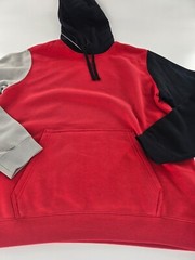 Nike Color Block Club Fleece Pullover Hoodie Men’s L Red/Black New