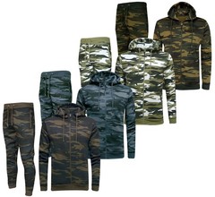 Mens Tracksuit Set Fleece Hoodie Zip Up Hoody Jogging Bottom Joggers Gym Cotton