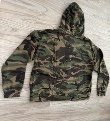 FOUND Washed Camouflage Zip Hoodie Woodland Camo Mens (L) Streetwear Designer