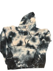 Zine Hoodie Men’s Medium Blue White Black Cloud Tie Dye Pullover Sweatshirt