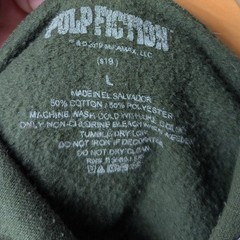 Pulp Fiction Hoodie Mens L Green Movie Graphic Sleeve Print Quentin Tarantino