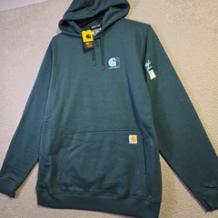 Carhartt Fast Dry Hoodie Large tall Mens Blue Lightweight Sweatshirt Relaxed NWT