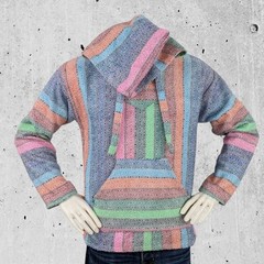 Molina Drug Rug Hoodie Men Size Medium Poncho Baja Sweatshirt Oversized Mexico