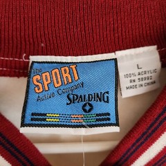 VTG Spaulding Sport Mens Large Baseball Sweatshirt Pinstripe Jersey Full Zip