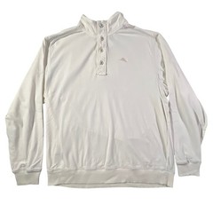 Tommy Bahama Pullover Mens Large White Relax Pro Leisure Consultant Cotton Mock