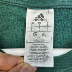 Adidas Sweatshirt Mens Large Green Crewneck Fleece Pullover Small Logo IU8893