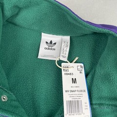 Adidas WH Wander Hour Snap Fleece Men M Green Purple 100% Recycled Mock Pullover