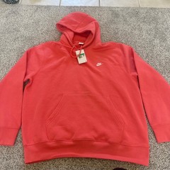 Nike Sportswear Club Fleece Hoodie Mens XL Coral Pink Pullover