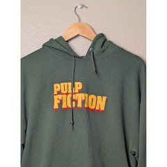 Pulp Fiction Hoodie Mens L Green Movie Graphic Sleeve Print Quentin Tarantino
