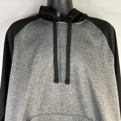 Champion Duo Dry Men’s Hoodie Sweatshirt Gray XXL Fleece Raglan Sleeves Pullover