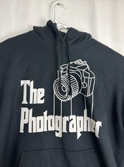 Mens XXL Pullover Hoodie Black White The Photographer Godfather Theme