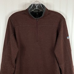 KUHL Men’s Medium Deep Red Knit Fleece RYZER Quarter Zip
