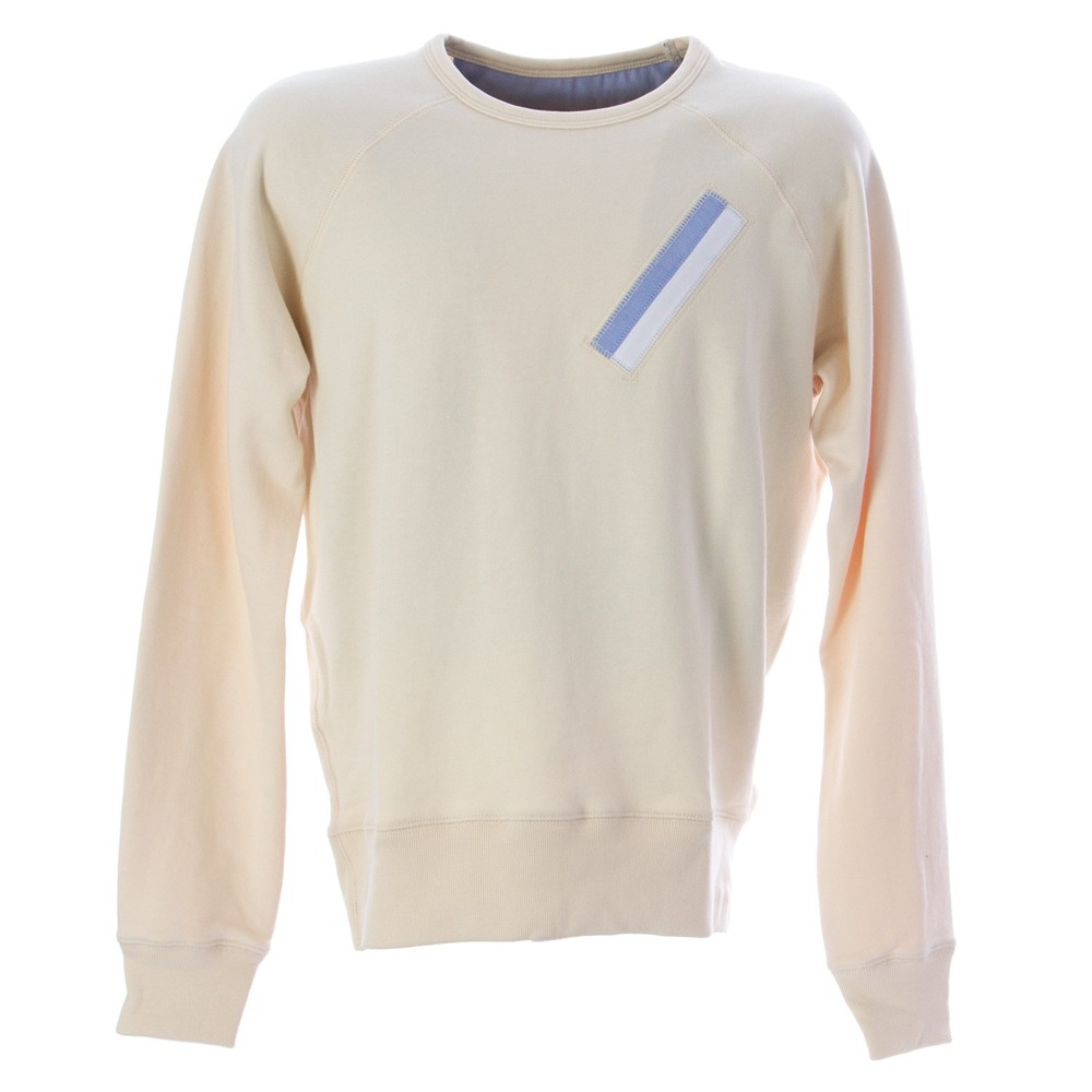 OLASUL Men’s Bone Stripe Crewneck Sweatshirt $130 NEW