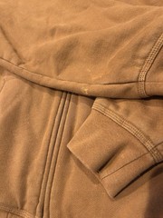 L.L. Bean Katahdin Iron Works Hoodie Full Zip Mens M Fleece Lined Yellow/Tan