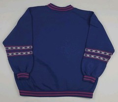 Vintage Cheetah Blank Blue Purple Aztec Tribal Pattern Sweatshirt Vtg 90s Sport