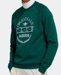 adidas Originals Club Crewneck Sweatshirt HR7895 BNWT Collegiate Green Medium