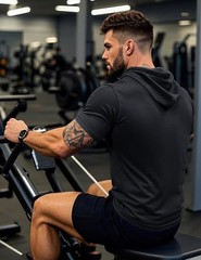Mens Short Sleeve Hoodie Cotton Casual T-Shirts Sport Hooded Sweatshirt Pullover