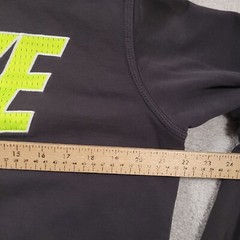Nike Hoodie Mens Large Gray Hooded Logo Spellout Fleece Sweatshirt Grunge Skater