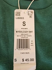 adidas Men’s Essentials Fleece Sweatshirt Collegiate Green Size Small IJ8893 NWT