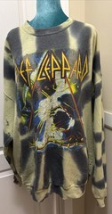 Def Leppard Hysteria Rock Band Green Tie Dye Sweatshirt Men’s S/M Oversized
