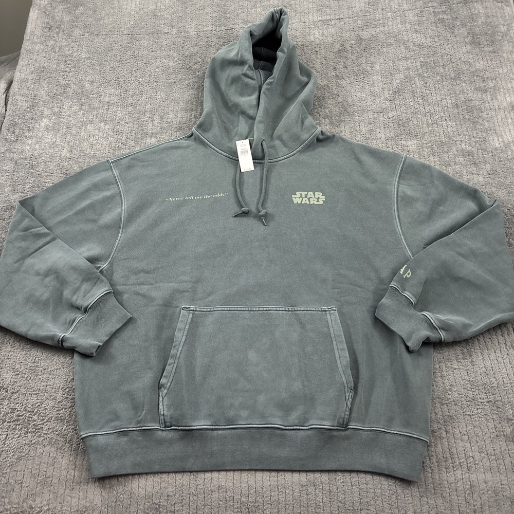 Star Wars x Gap Hoodie Mens Large Never Tell Me The Odds Heavyweight Pocket