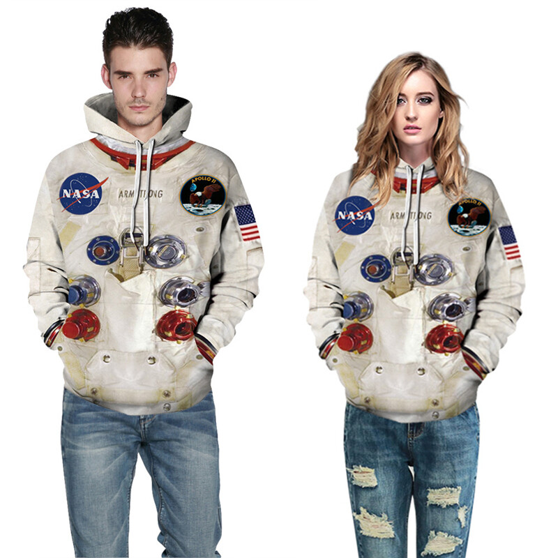 NASA Astronaut Apollo Hoodie 3D Printed Sweater Lovers Long Sleeve Top Pullover