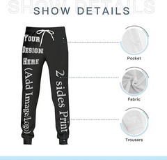 Custom Hoodie Sweatpants Set shirts Black Personalize Men Women Unisex S 5XL