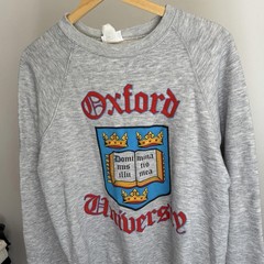 Vintage 80s Oxford University Basset Walker Classic Fit Mens L Retro Sweatshirt