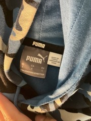 Puma Blue Black White Camo Hoodie & Pants Size Large & S Unisex Sweat Suit