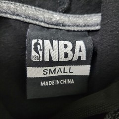 NBA Mens Small Black Big Logo Graphic Print Sleeveless Hoodie