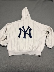 Fear of God Essentials NY Yankees Pinstripe Hoodie & Shorts Set Heather Gray