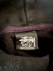 large black basic Stussy logo hoodie