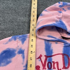 Von Dutch Bleached Hoodie Teens 14/16 Large 18×21 Pink Blue